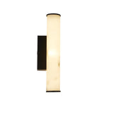 Bathroom 35cm Tall LED Wall Light Cylindrical Matt Black Marble effect (0483OPA1BK)
