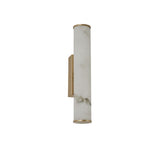 Bathroom 35cm Tall LED Wall Light Cylindrical - Matt Gold Marble effect (0483OPA1GO)