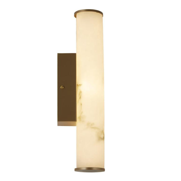 Bathroom 35cm Tall LED Wall Light Cylindrical - Matt Gold Marble effect (0483OPA1GO)