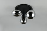 3 Light Flush in Matt Black and Chrome Plated Glass (1542LUM617030332)