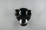 3 Light Flush in Matt Black and Chrome Plated Glass (1542LUM617030332)