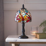 1 Light Mini Table Lamp Tiffany Style Coloured Glass (0711LOR64246)