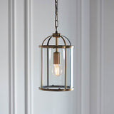 1 Light Pendant in Antique Brass with Clear Glass Panels (0711LAM69454)