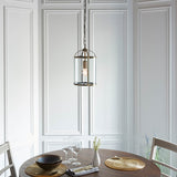 1 Light Pendant in Antique Brass with Clear Glass Panels (0711LAM69454)