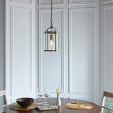 1 Light Pendant in Antique Brass with Clear Glass Panels (0711LAM69454)
