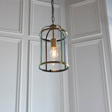 1 Light Pendant in Antique Brass with Clear Glass Panels (0711LAM69454)
