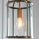1 Light Pendant in Antique Brass with Clear Glass Panels (0711LAM69454)