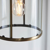 1 Light Pendant in Antique Brass with Clear Glass Panels (0711LAM69454)