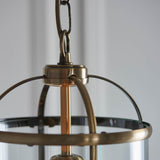 1 Light Pendant in Antique Brass with Clear Glass Panels (0711LAM69454)