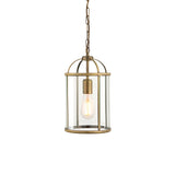 1 Light Pendant in Antique Brass with Clear Glass Panels (0711LAM69454)