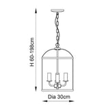 4 Light Pendant in Antique Brass with Clear Glass Panels (0711LAM69455)