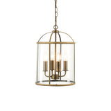 4 Light Pendant in Antique Brass with Clear Glass Panels (0711LAM69455)