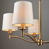 5 Light Pendant in Matt Antique Brass with White Vintage Shades (0711ORT70245)