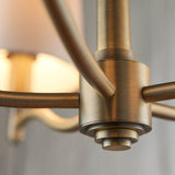 5 Light Pendant in Matt Antique Brass with White Vintage Shades (0711ORT70245)