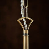 5 Light Pendant in Matt Antique Brass with White Vintage Shades (0711ORT70245)