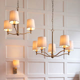 1 Light Wall Light in Matt Antique Brass with White Vintage Shade (0711ORT70246)