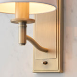 1 Light Wall Light in Matt Antique Brass with White Vintage Shade (0711ORT70246)