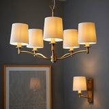 1 Light Wall Light in Matt Antique Brass with White Vintage Shade (0711ORT70246)