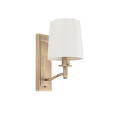 1 Light Wall Light in Matt Antique Brass with White Vintage Shade (0711ORT70246)
