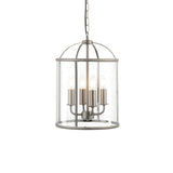 4 Light Pendant in Satin Nickel with Clear Glass Panels (0711LAM70324)