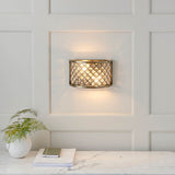Crystal and Antique Brass Wall Light (0711HUD70559)
