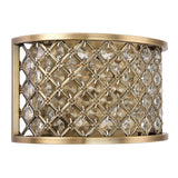 Crystal and Antique Brass Wall Light (0711HUD70559)