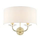 2 Light Wall Lamp - Brass with Vintage White Shade (0711NIX70562)