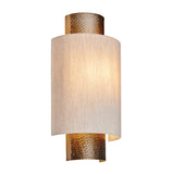 1 Light Wall Light - Hammered Aged Bronze with Natural Linen Shade (0711IND71308)
