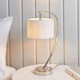 1 Light Table Lamp - Polished Bright Nickel with Vintage White Shade (0711JOS72389)
