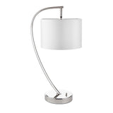 1 Light Table Lamp - Polished Bright Nickel with Vintage White Shade (0711JOS72389)