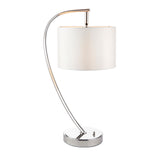 1 Light Table Lamp - Polished Bright Nickel with Vintage White Shade (0711JOS72389)