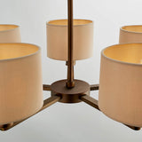 5 Light Pendant in Antique Bronze with Marble Vintage Shades (0711DAL73017)
