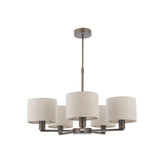 5 Light Pendant in Antique Bronze with Marble Vintage Shades (0711DAL73017)