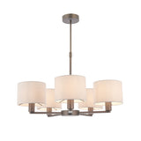 5 Light Pendant in Antique Bronze with Marble Vintage Shades (0711DAL73017)
