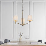 3 Light Pendant in Matt Antique Brass with White Vintage Shades (0711ORT73411)
