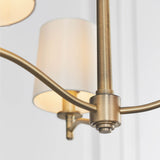 3 Light Pendant in Matt Antique Brass with White Vintage Shades (0711ORT73411)
