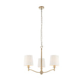 3 Light Pendant in Matt Antique Brass with White Vintage Shades (0711ORT73411)