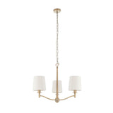 3 Light Pendant in Matt Antique Brass with White Vintage Shades (0711ORT73411)