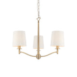 3 Light Pendant in Matt Antique Brass with White Vintage Shades (0711ORT73411)