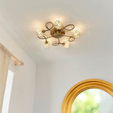 5 Light Semi Flush in Antique Brass (0711AHE73757)