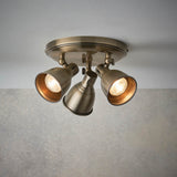 3 Light Round Spotlight in Antique Brass Plate (0711WES76279)