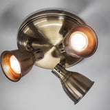 3 Light Round Spotlight in Antique Brass Plate (0711WES76279)
