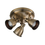 3 Light Round Spotlight in Antique Brass Plate (0711WES76279)