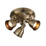 3 Light Round Spotlight in Antique Brass Plate (0711WES76279)