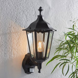 Outdoor Wall Light with Photocell & PIR - Matt Black IP44 (0711BUR76548)