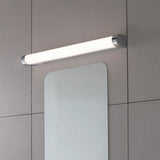 Bathroom Wall Light in Chrome with White Ribbed Glass (0711MOD76656)