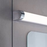 Bathroom Wall Light in Chrome with White Ribbed Glass (0711MOD76656)
