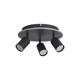 3 Light Spotlight LED Flush Light - Matt Black Metal (0483SAN772303BK)