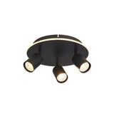 3 Light Spotlight LED Flush Light - Matt Black Metal (0483SAN772303BK)