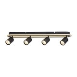 4 Light Spotlight LED Flush Light - Matt Black Metal (0483SAN772304BK)